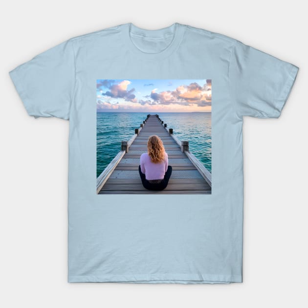 Meditating woman T-Shirt by nelllkata